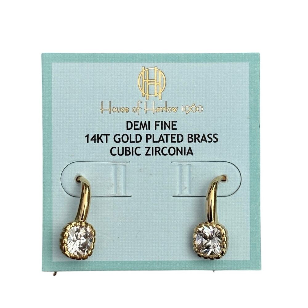 House of Harlow 1960 Demi Fine 14KT Gold Plated Brass Cubic Zirconia Earrings